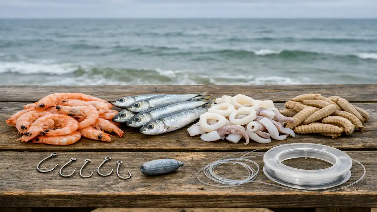 Iscas Naturais para Água Salgada: O Que Funciona de Verdade e Quando Usar Cada Uma 2 Iscas naturais para água salgada prontas para pesca de praia e mangue