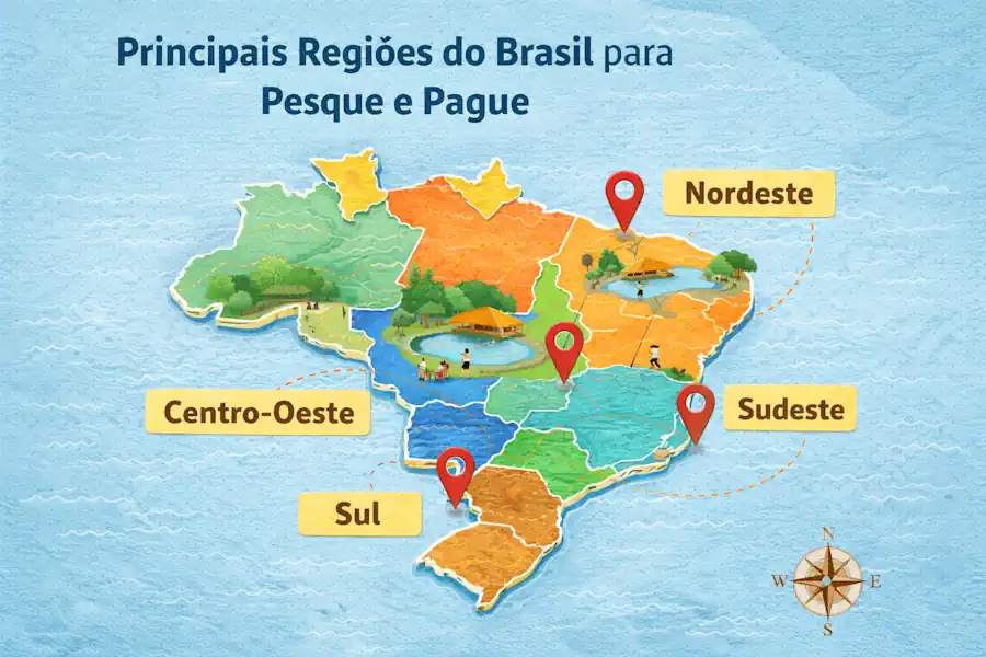 Tudo sobre Pesque e Pague no Brasil: Onde Ir e Como Aproveitar 2 Principais regiões do Brasil para pesque e pague