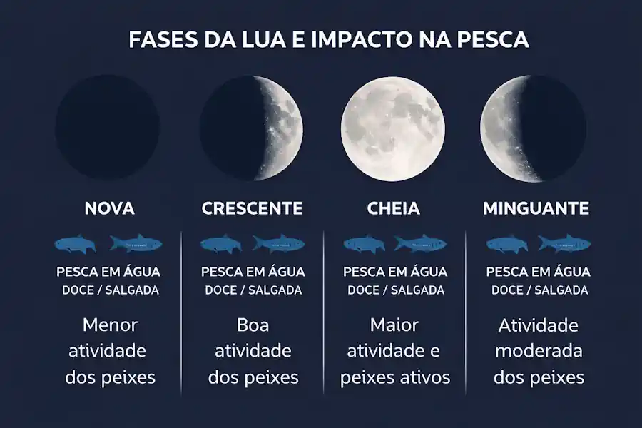 Melhor Fase da Lua Para Pescar: Guia Prático e Sem Mitos 2 Fases da lua e impacto na pesca em água doce e salgada